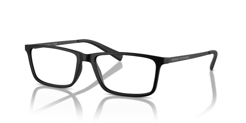 กรอบแว่นสายตา Armani Exchange AX3027-8078 Matte Black แว่นสายตา Armani Exchange AX3027-8078 มุมเฉียง สีดำด้าน สำหรับผู้ชาย