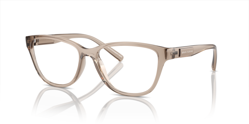 กรอบแว่นสายตา Armani Exchange AX3111U-8344 Shiny Transparent Brown แว่นสายตา Armani Exchange AX3111U-8344 มุมเฉียง สีน้ำตาลโปร่งใสประกาย สำหรับผู้หญิง