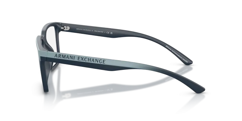 แว่นสายตา Armani Exchange AX3129U-8390 มุมข้าง ขาแว่นไล่ระดับสีน้ำเงินด้าน