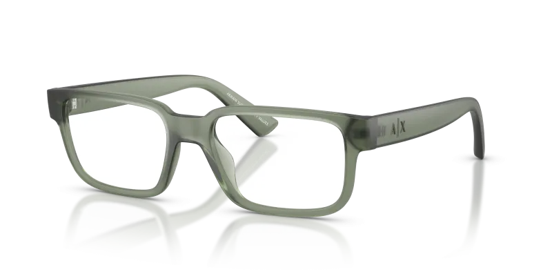 แว่นสายตา Armani Exchange AX3130U-8362 มุมเฉียง สี Frosted Agave สำหรับผู้ชาย