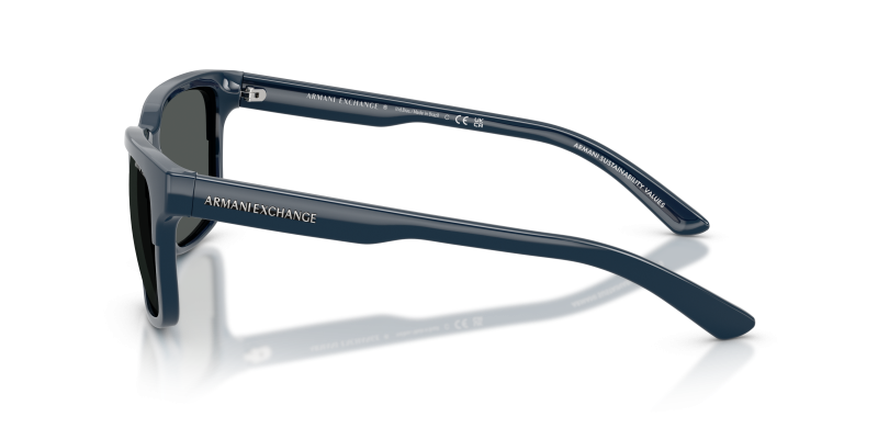 แว่นกันแดด Armani Exchange AX4026S-840087 มุมข้าง ขาแว่นสีน้ำเงินกรมท่าประกาย
