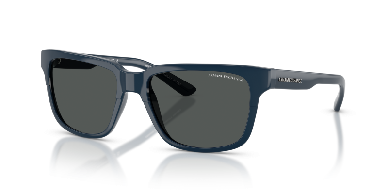 แว่นกันแดด Armani Exchange AX4026S-840087 Shiny Navy Blue Smoke แว่นกันแดด Armani Exchange AX4026S-840087 มุมเฉียง สีน้ำเงินกรมท่าประกาย สำหรับผู้ใช้ทุกเพศ