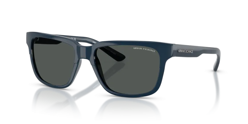 แว่นกันแดด Armani Exchange AX4026S-840087 Shiny Navy Blue Smoke แว่นกันแดด Armani Exchange AX4026S-840087 มุมเฉียง สีน้ำเงินกรมท่าประกาย สำหรับผู้ใช้ทุกเพศ