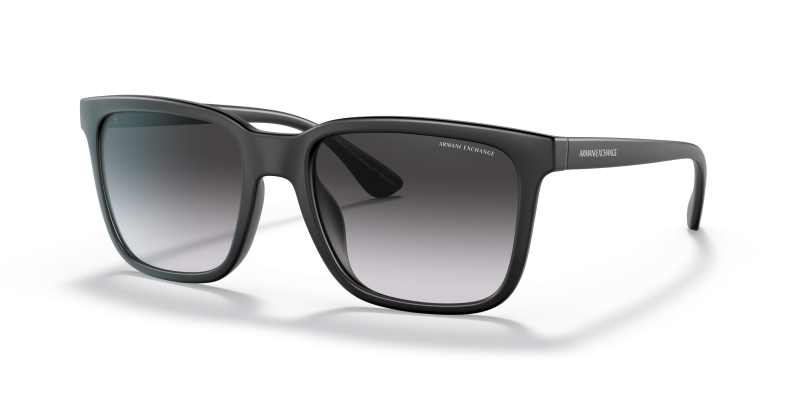 แว่นกันแดด Armani Exchange AX4112SU-80788G Matte Black Blue Gradient Grey แว่นกันแดด Armani Exchange AX4112SU-80788G มุมเฉียง สีดำด้าน สำหรับผู้ชาย