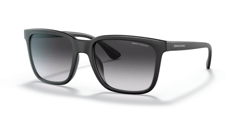 แว่นกันแดด Armani Exchange AX4112SU-80788G มุมเฉียง สีดำด้าน สำหรับผู้ชาย