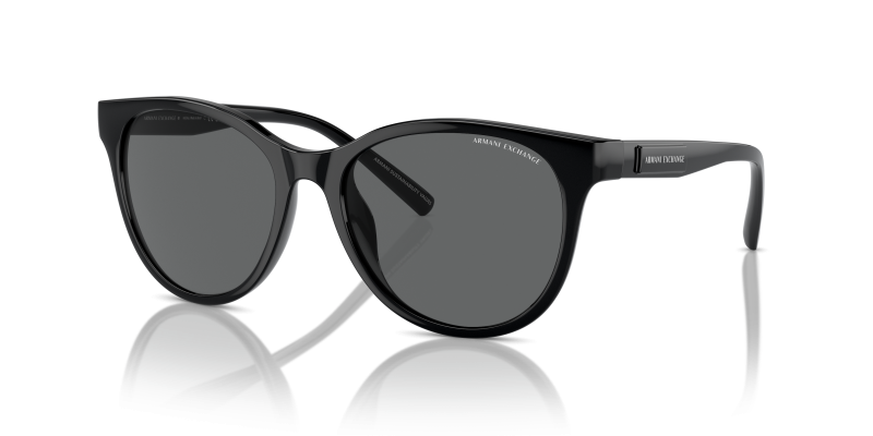 แว่นกันแดด Armani Exchange AX4144SU-815887 Shiny Black Dark Grey แว่นกันแดด Armani Exchange AX4144SU-815887 มุมเฉียง สีดำประกาย สำหรับผู้หญิง