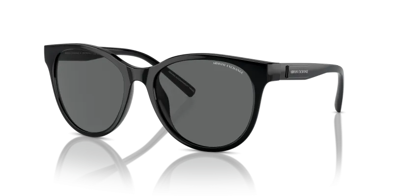 แว่นกันแดด Armani Exchange AX4144SU-815887 Shiny Black Dark Grey แว่นกันแดด Armani Exchange AX4144SU-815887 มุมเฉียง สีดำประกาย สำหรับผู้หญิง