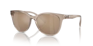 แว่นกันแดด Armani Exchange AX4144SU-83447P มุมเฉียง สีน้ำตาลโปร่งใสประกาย สำหรับผู้หญิง