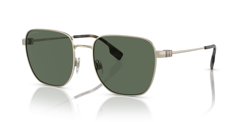 แว่นกันแดด Burberry BE3142-110971 Light Gold Green แว่นกันแดด Burberry BE3142-110971 มุมเฉียง สีทองอ่อน สำหรับผู้ชาย