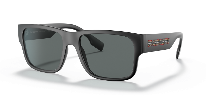 แว่นกันแดด Burberry BE4358-346481 Matte Black Dark Grey Polarized แว่นกันแดด Burberry BE4358-346481 มุมเฉียง สีดำด้าน สำหรับผู้ชาย