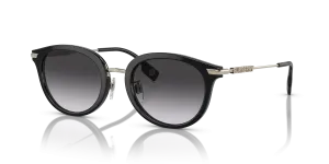 แว่นกันแดด Burberry BE4398D-30018G มุมเฉียง สีดำ สำหรับผู้หญิง