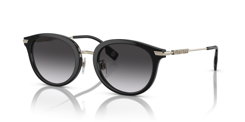 แว่นกันแดด Burberry BE4398D-30018G มุมเฉียง สีดำ สำหรับผู้หญิง