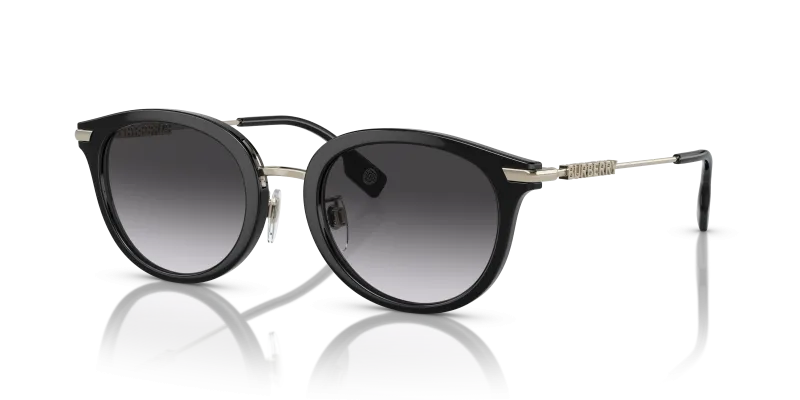 แว่นกันแดด Burberry BE4398D-30018G มุมเฉียง สีดำ สำหรับผู้หญิง