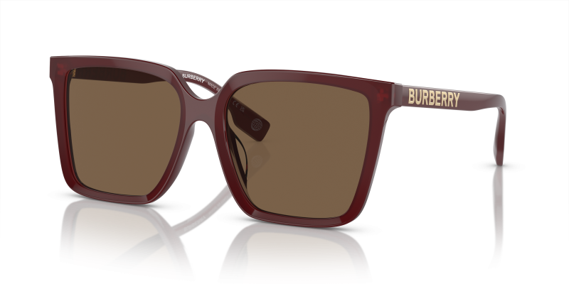 แว่นกันแดด Burberry BE4411D-402273 มุมเฉียง สีบอร์โด สำหรับผู้หญิง