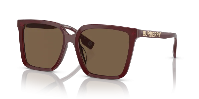 แว่นกันแดด Burberry BE4411D-402273 มุมเฉียง สีบอร์โด สำหรับผู้หญิง