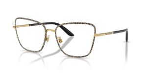 แว่นสายตา Dolce & Gabbana DG1359-1364 มุมเฉียง สี Gold/Leo สำหรับผู้หญิง