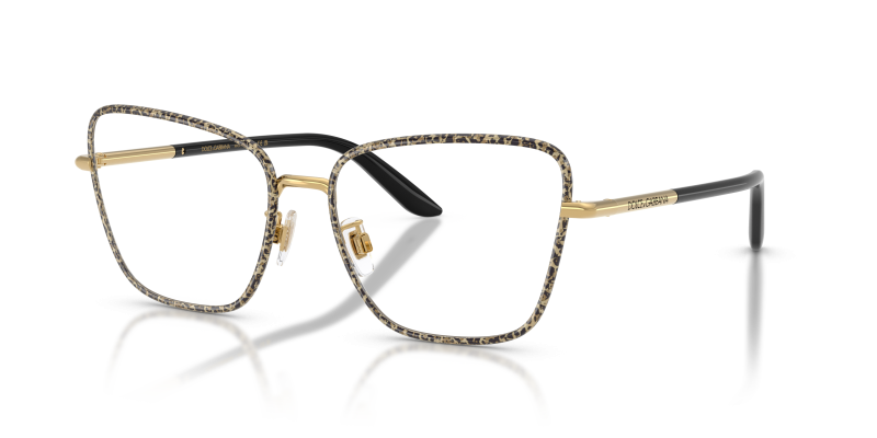 กรอบแว่นสายตา Dolce & Gabbana DG1359-1364 Gold/Leo แว่นสายตา Dolce & Gabbana DG1359-1364 มุมเฉียง สี Gold/Leo สำหรับผู้หญิง