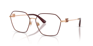 แว่นสายตา Dolce & Gabbana DG1366-1351 มุมเฉียง สีทองชมพู/บอร์โด สำหรับผู้หญิง