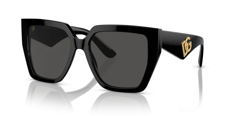 แว่นกันแดด Dolce & Gabbana DG4438F-501/87 Black Dark Grey แว่นกันแดด Dolce & Gabbana DG4438F-501/87 มุมเฉียง สีดำ สำหรับผู้หญิง
