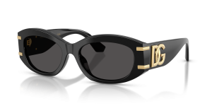 แว่นกันแดด Dolce & Gabbana DG4502-501/87 มุมเฉียง สีดำ สำหรับผู้หญิง