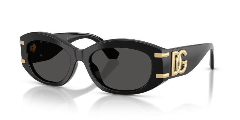 แว่นกันแดด Dolce & Gabbana DG4502-501/87 Black Dark Grey แว่นกันแดด Dolce & Gabbana DG4502-501/87 มุมเฉียง สีดำ สำหรับผู้หญิง