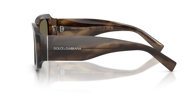 แว่นกันแดด Dolce & Gabbana DG4503-3200/3 มุมข้าง ขาแว่นสีบุหรี่แถบ