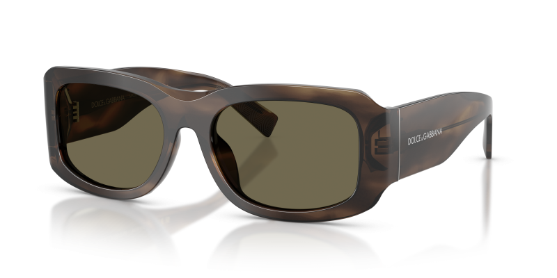 แว่นกันแดด Dolce & Gabbana DG4503-3200/3 มุมเฉียง สีบุหรี่แถบ สำหรับผู้ชาย