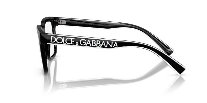 แว่นสายตา Dolce & Gabbana DG5101-501 มุมข้าง ขาแว่นสีคริสตัล/ดำ