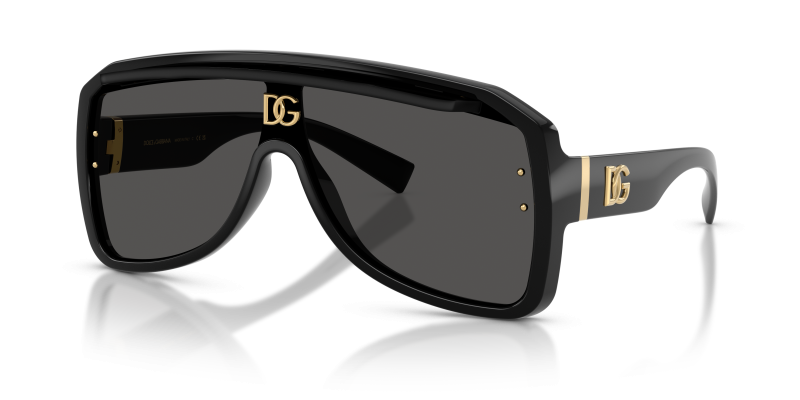 แว่นกันแดด Dolce & Gabbana DG6205-501/87 Black Dark Grey แว่นกันแดด Dolce & Gabbana DG6205-501/87 มุมเฉียง สีดำ สำหรับผู้ใช้ทุกเพศ