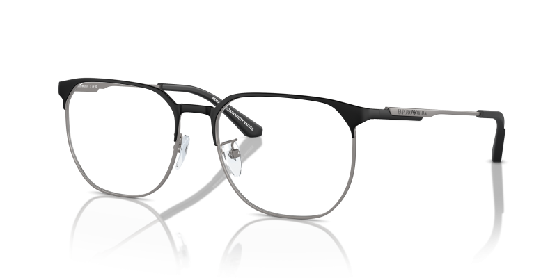 แว่นสายตา Emporio Armani EA1158D-3001 มุมเฉียง สีดำด้าน/กันเมทัล สำหรับผู้ชาย