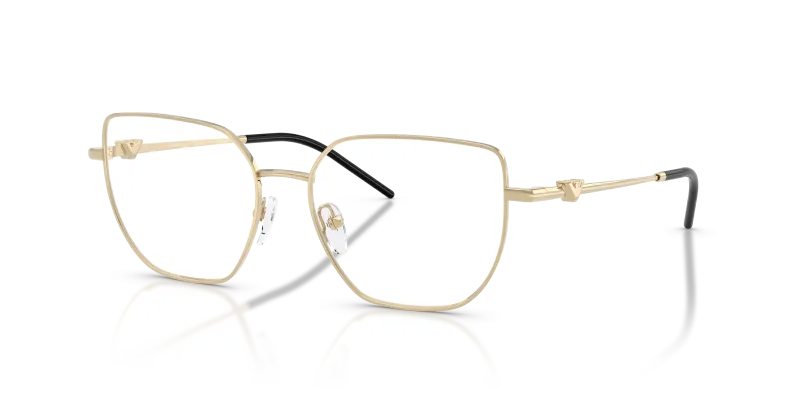 กรอบแว่นสายตา Emporio Armani EA1176-3013 Shiny Pale Gold แว่นสายตา Emporio Armani EA1176-3013 มุมเฉียง สีทองอ่อนมันเงา สำหรับผู้หญิง