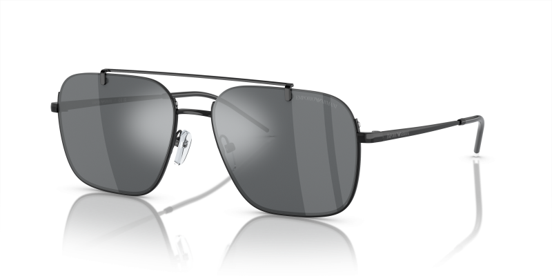 แว่นกันแดด Emporio Armani EA2150-30146G Shiny Black Light Grey Mirror Black แว่นกันแดด Emporio Armani EA2150-30146G มุมเฉียง สีดำประกาย สำหรับผู้ชาย