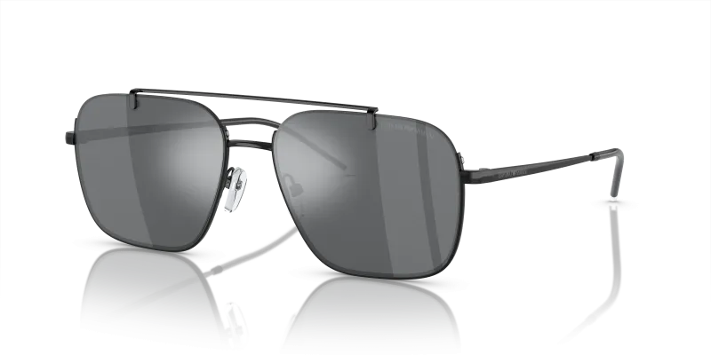 แว่นกันแดด Emporio Armani EA2150-30146G Shiny Black Light Grey Mirror Black แว่นกันแดด Emporio Armani EA2150-30146G มุมเฉียง สีดำประกาย สำหรับผู้ชาย
