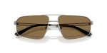 แว่นกันแดด Emporio Armani EA2173-303273 Brushed Matte Gunmetal Dark Brown แว่นกันแดด Emporio Armani EA2173-303273 close-up ด้านหน้า