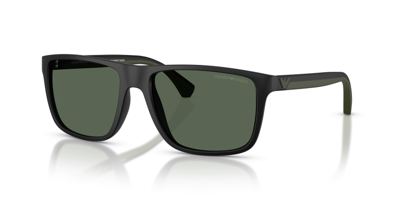 แว่นกันแดด Emporio Armani EA4033-500171 Matte Black Dark Green แว่นกันแดด Emporio Armani EA4033-500171 มุมเฉียง สีดำด้าน สำหรับผู้ชาย