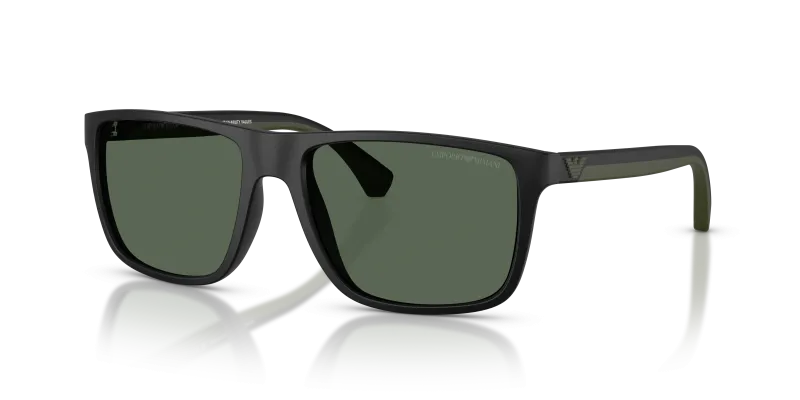 แว่นกันแดด Emporio Armani EA4033-500171 มุมเฉียง สีดำด้าน สำหรับผู้ชาย