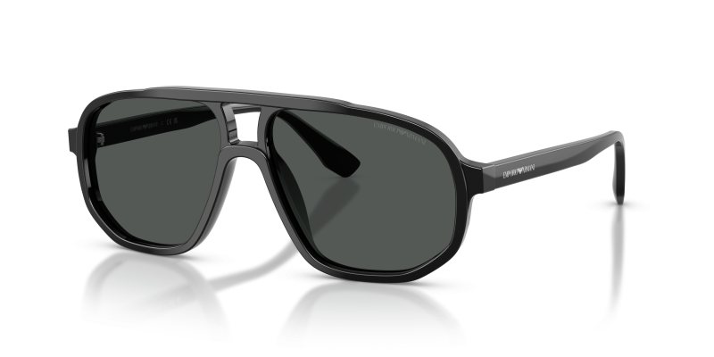 แว่นกันแดด Emporio Armani EA4263U-501787 มุมเฉียง สีดำประกาย สำหรับผู้ชาย