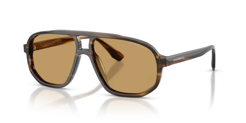แว่นกันแดด Emporio Armani EA4263U-632673 Striped Dark Green Brown แว่นกันแดด Emporio Armani EA4263U-632673 มุมเฉียง สี Striped Dark Green สำหรับผู้ชาย