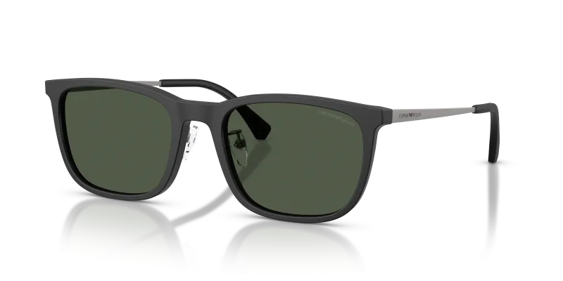 แว่นกันแดด Emporio Armani EA4275D-50019A Matte Black Dark Green Polarized แว่นกันแดด Emporio Armani EA4275D-50019A มุมเฉียง สีดำด้าน สำหรับผู้ชาย