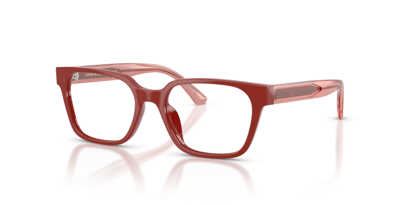 กรอบแว่นสายตา Emporio Armani EK3013U-6385 Shiny Red แว่นสายตา Emporio Armani EK3013U-6385 มุมเฉียง สีแดงประกาย สำหรับเด็กผู้ชาย