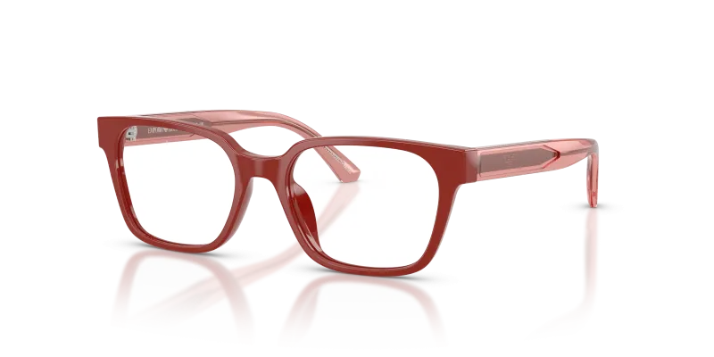 กรอบแว่นสายตา Emporio Armani EK3013U-6385 Shiny Red แว่นสายตา Emporio Armani EK3013U-6385 มุมเฉียง สีแดงประกาย สำหรับเด็กผู้ชาย