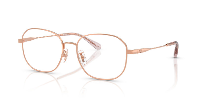 กรอบแว่นสายตา Coach HC5187D-9407 Shiny Rose Gold แว่นสายตา Coach HC5187D-9407 มุมเฉียง สีทองชมพูประกาย สำหรับผู้หญิง