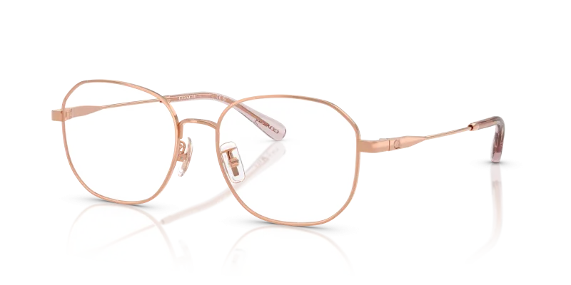 กรอบแว่นสายตา Coach HC5187D-9407 Shiny Rose Gold แว่นสายตา Coach HC5187D-9407 มุมเฉียง สีทองชมพูประกาย สำหรับผู้หญิง