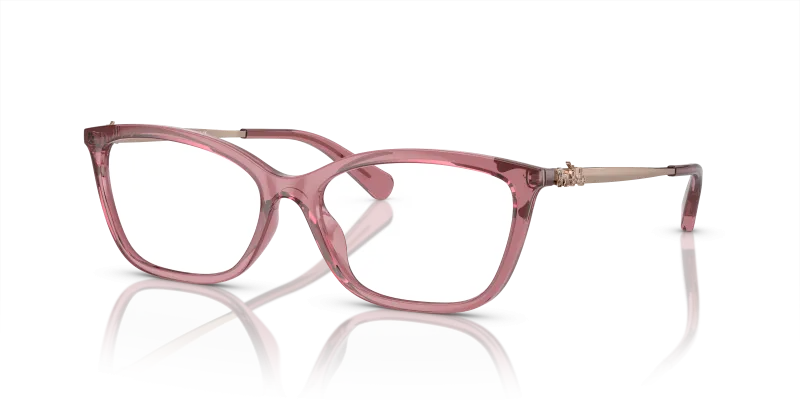 กรอบแว่นสายตา Coach HC6146U-5800 Transparent Berry แว่นสายตา Coach HC6146U-5800 มุมเฉียง สีเบอร์รี่โปร่งใส สำหรับผู้หญิง