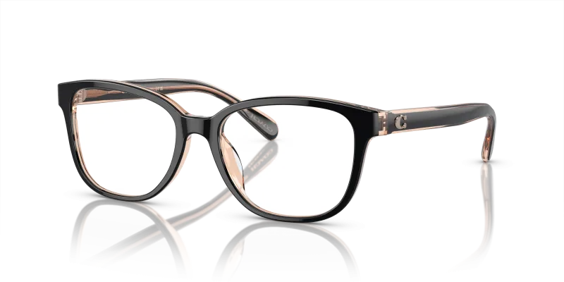 กรอบแว่นสายตา Coach HC6224U-5781 Black Transparent Blush แว่นสายตา Coach HC6224U-5781 มุมเฉียง สีดำ/บรัชโปร่งใส สำหรับผู้หญิง