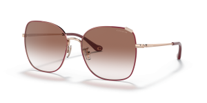 แว่นกันแดด Coach HC7133-94038D มุมเฉียง สี Shiny Rose Gold/Burgundy Front สำหรับผู้หญิง
