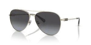 แว่นกันแดด Coach HC7140-90058G มุมเฉียง สีทองอ่อนประกาย สำหรับผู้หญิง