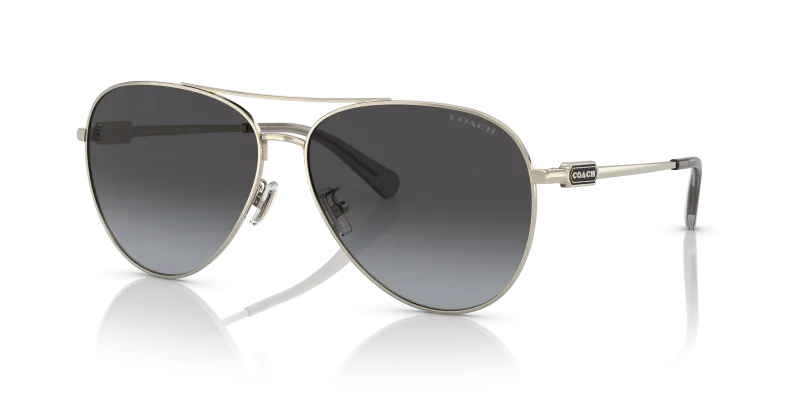 แว่นกันแดด Coach HC7140-90058G มุมเฉียง สีทองอ่อนประกาย สำหรับผู้หญิง