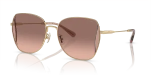 แว่นกันแดด Coach HC7158D-942913 มุมเฉียง สีทองอ่อนประกาย สำหรับผู้หญิง