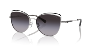 แว่นกันแดด Coach HC7162-90018G มุมเฉียง สีเงินประกาย/ดำ สำหรับผู้หญิง